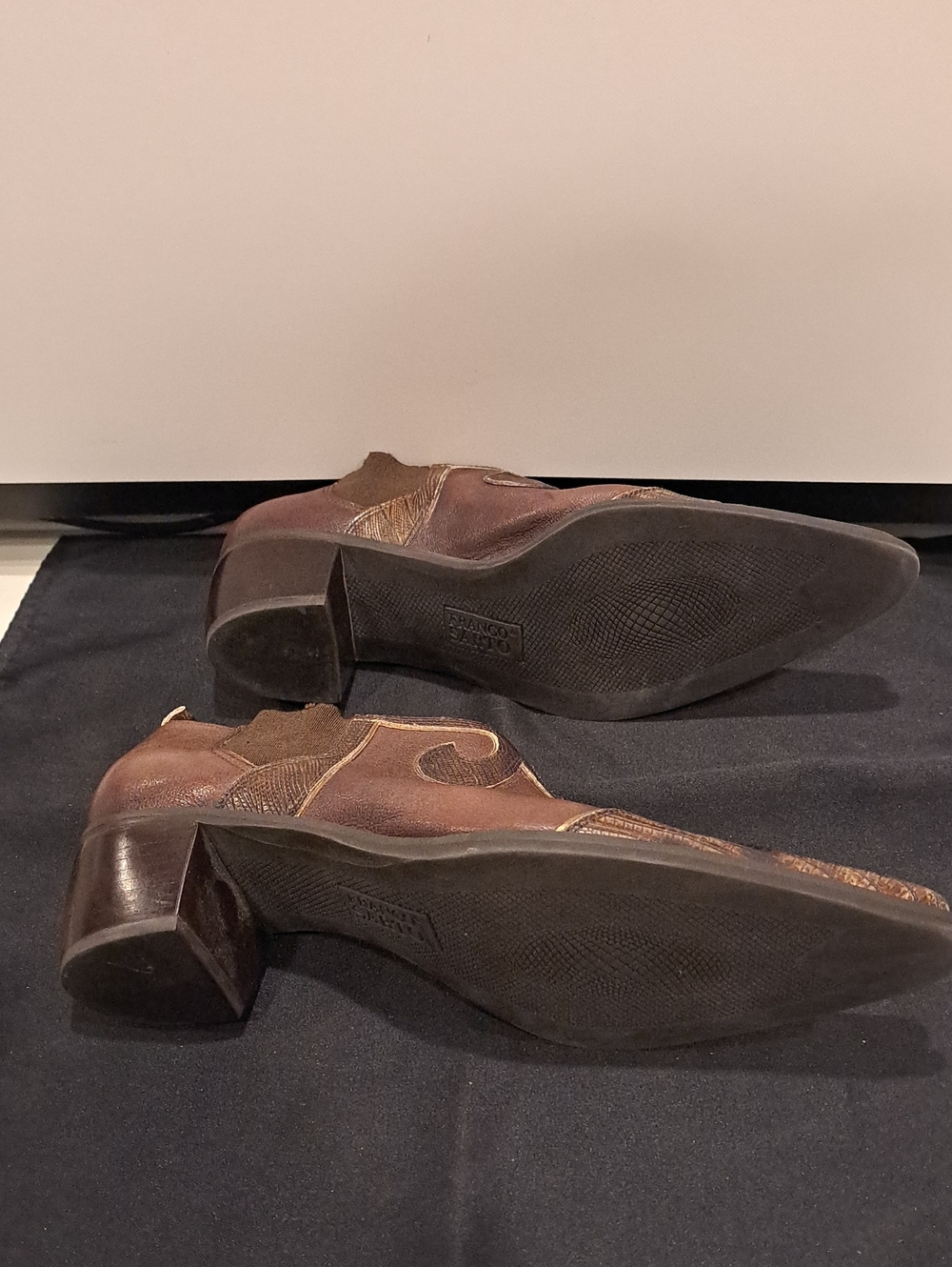 Franco Sarto Brown Leather Western Ankle Boots. 7 1/2 Made In Brazil. - Picture 4 of 7